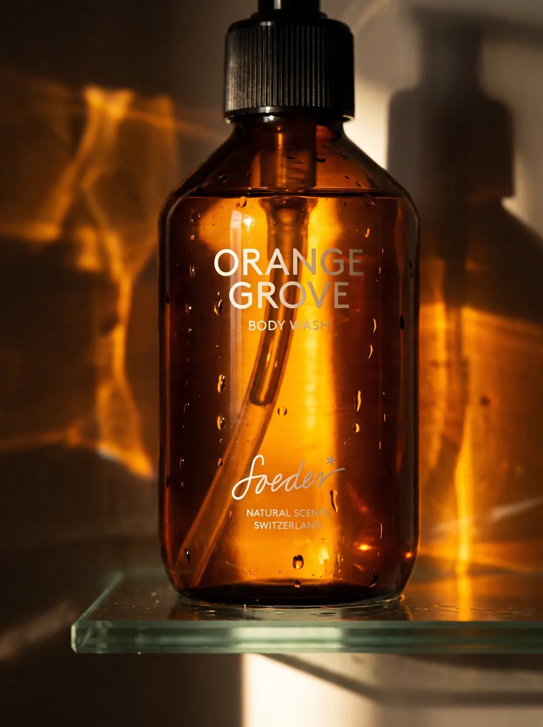 AI photography — amber glass, golden hour
