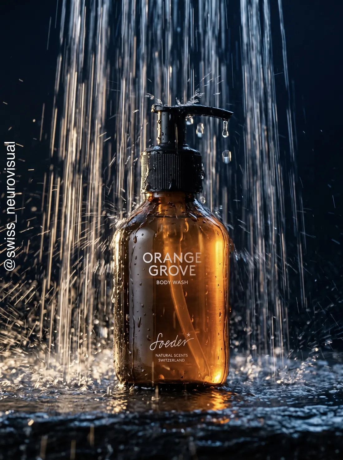 AI photography — body wash under shower
